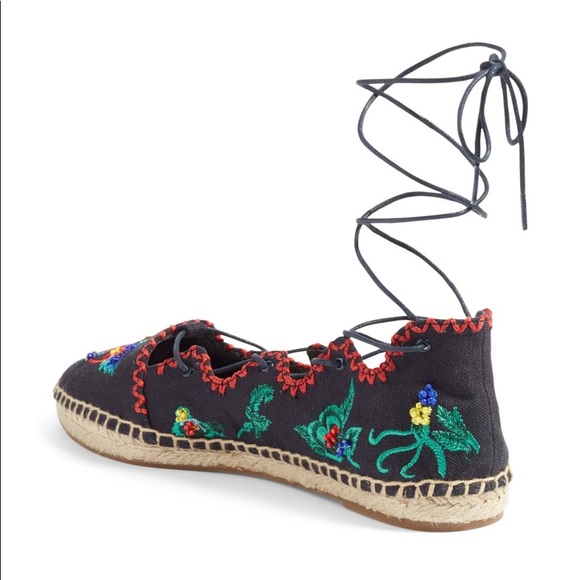 NWT Tory Burch Sonoma Embroidered Ghillie Flat 10 - Picture 5 of 5